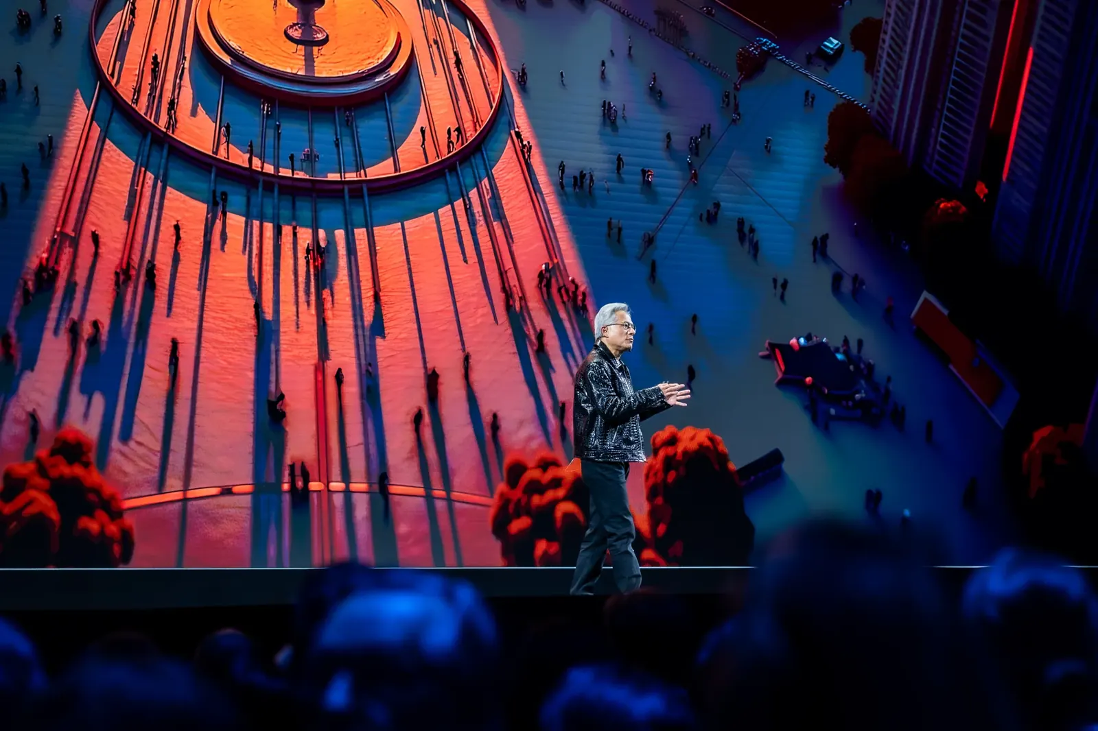 Conference speaker on stage
